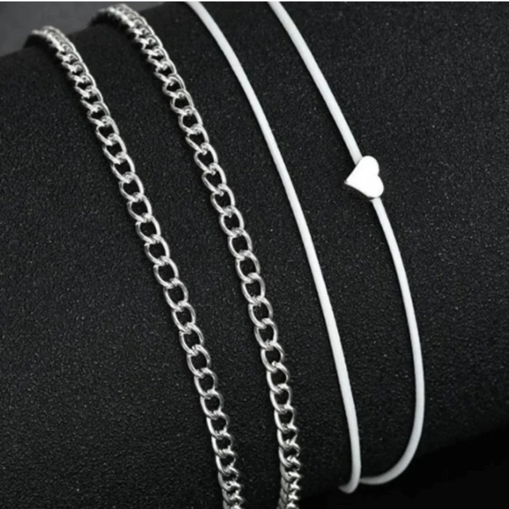 Brand New Layered Heart Ankle Bracelet - Picture 3 of 4